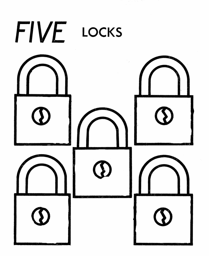 Counting objects Activity Sheet | Count the Five - Locks