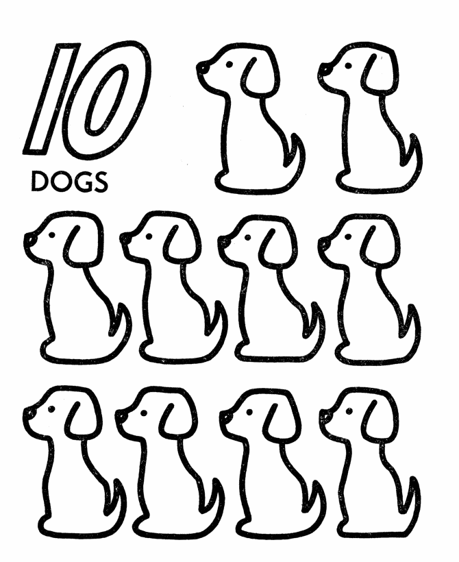 Counting objects Activity Sheet | Count the Ten - Dogs