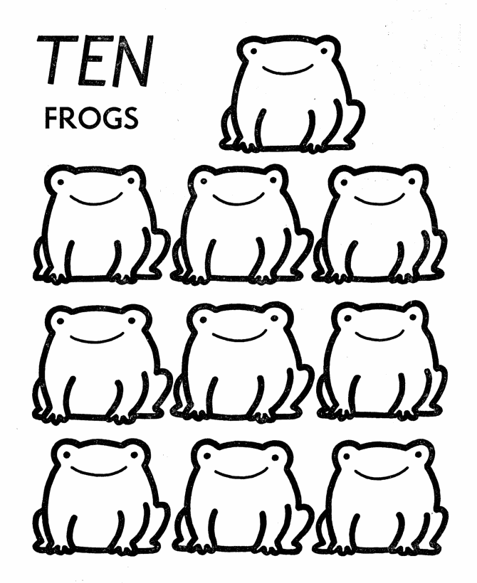 Counting objects Activity Sheet | Count the Ten - Frogs