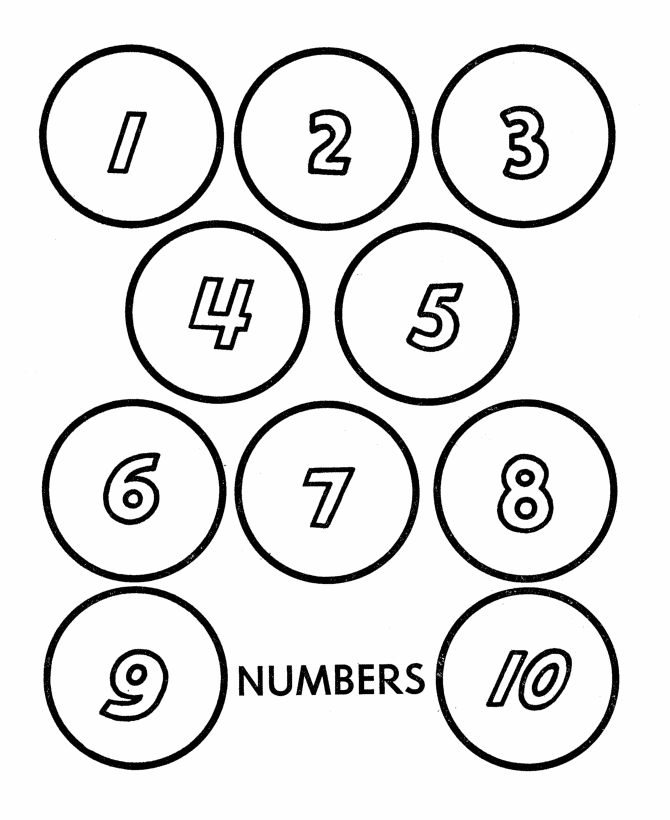 Counting objects Activity Sheet | Cut-out Numerals in circles : 1 - 10