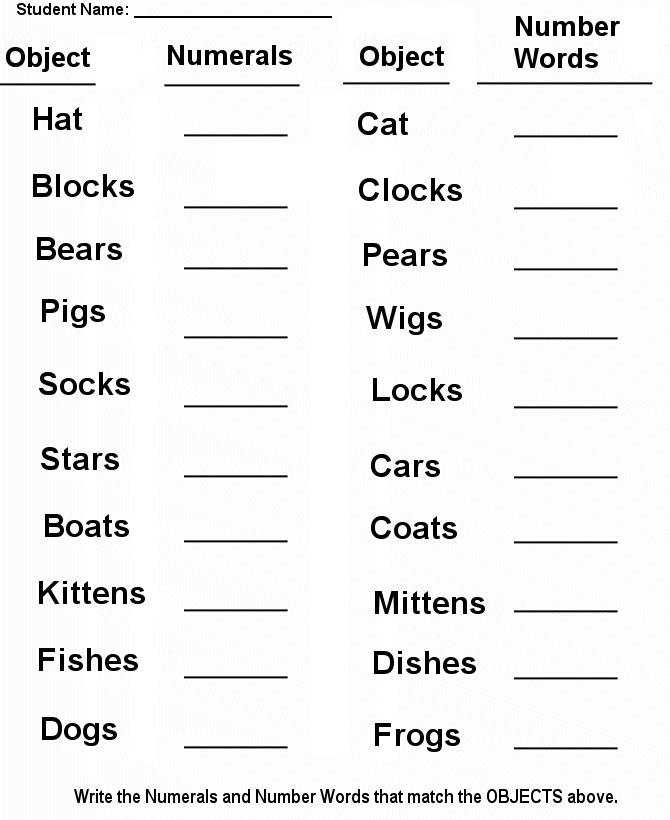 Counting / Matching -  Objects to Numbers : Sheet #2