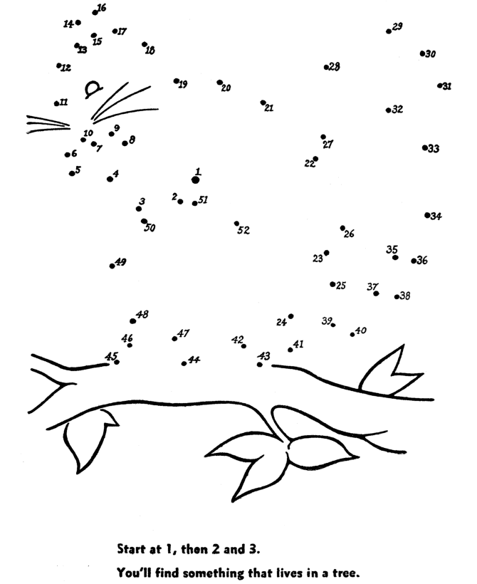 Dot-to-Dot Activity Page | Squirrel in tree