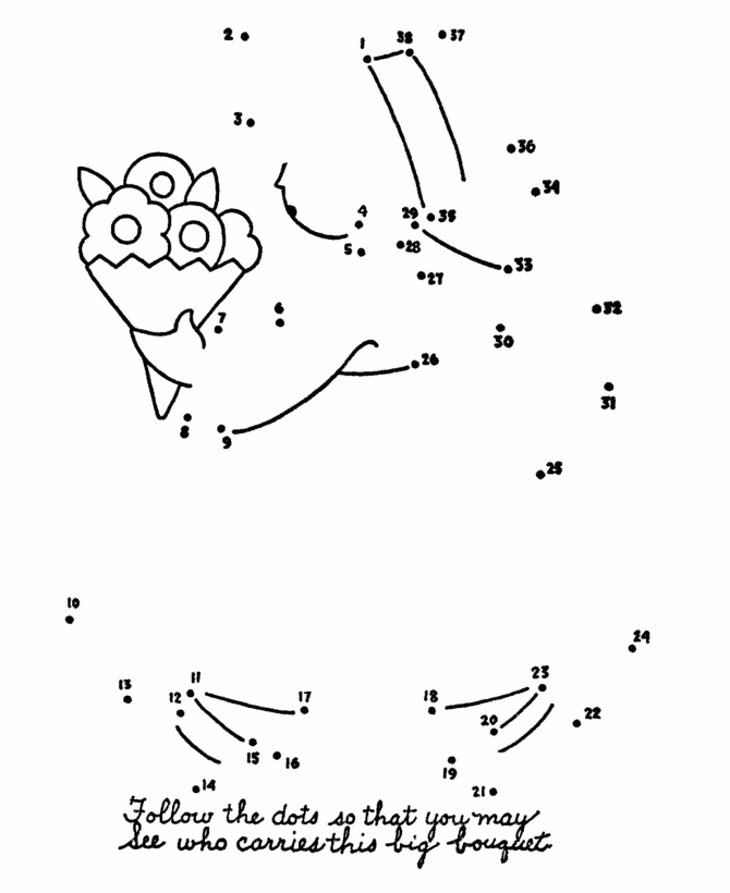 Dot-to-Dot Activity Page | Dutch girl with Flowers