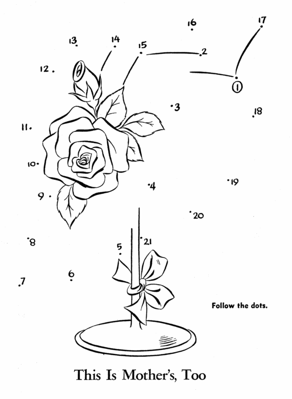 Dot-to-Dot Activity Page | Mother's Day Rose Flower