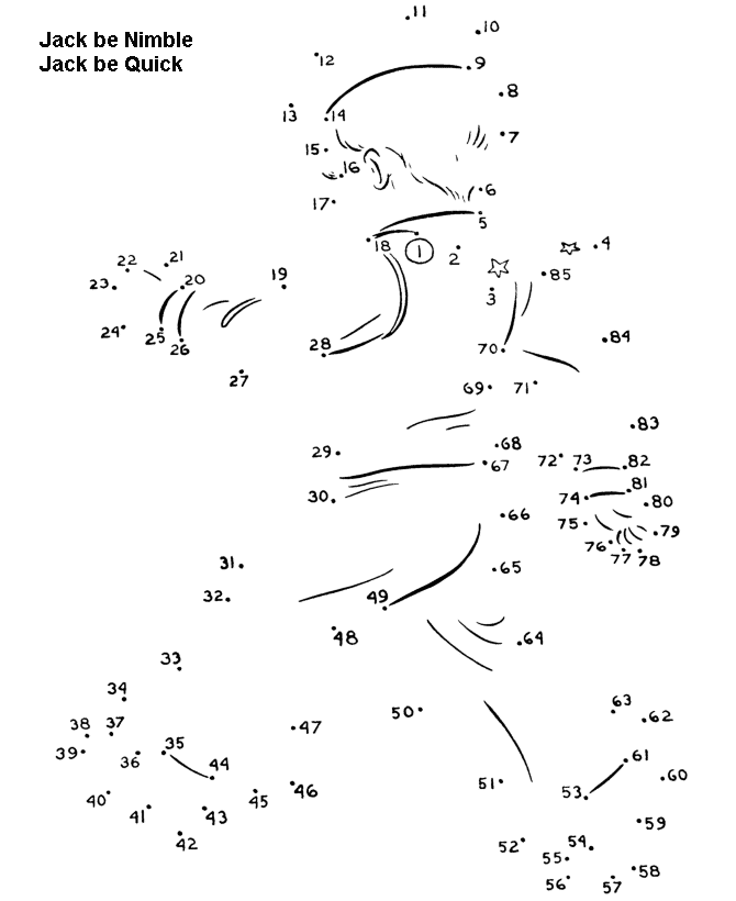Dot-to-Dot Nursery Rhyme Page | Jack be Nimble - Jack be Quick