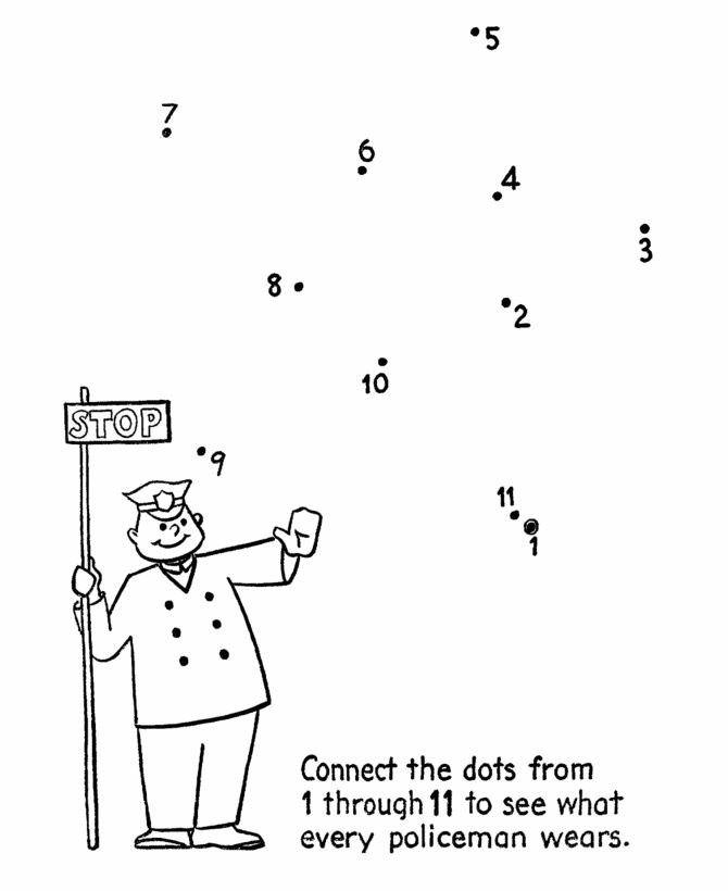 Dot-to-Dot Activity Page | Polieceman's Badge