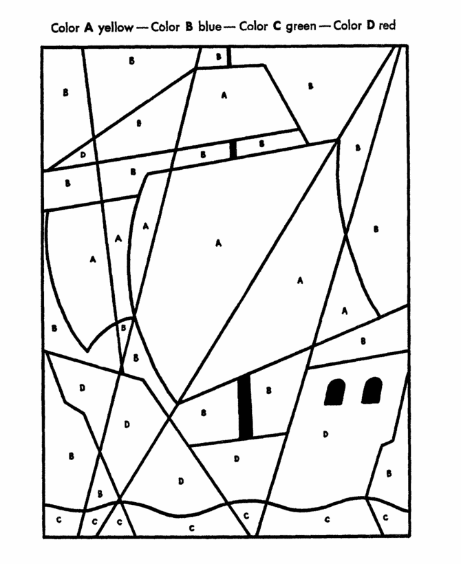 Hidden Picture Coloring Page | Sailing Ship