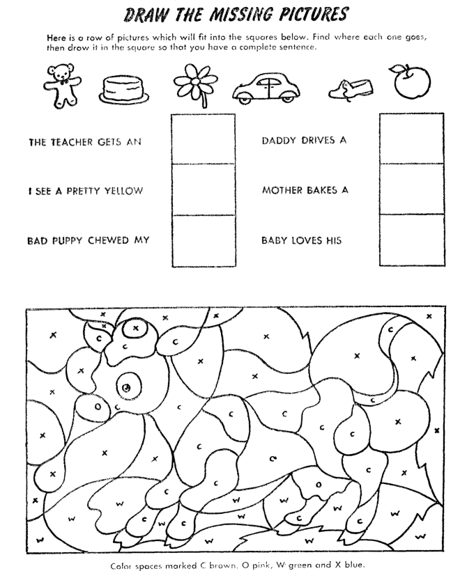 Hidden Picture Coloring Page | Cow