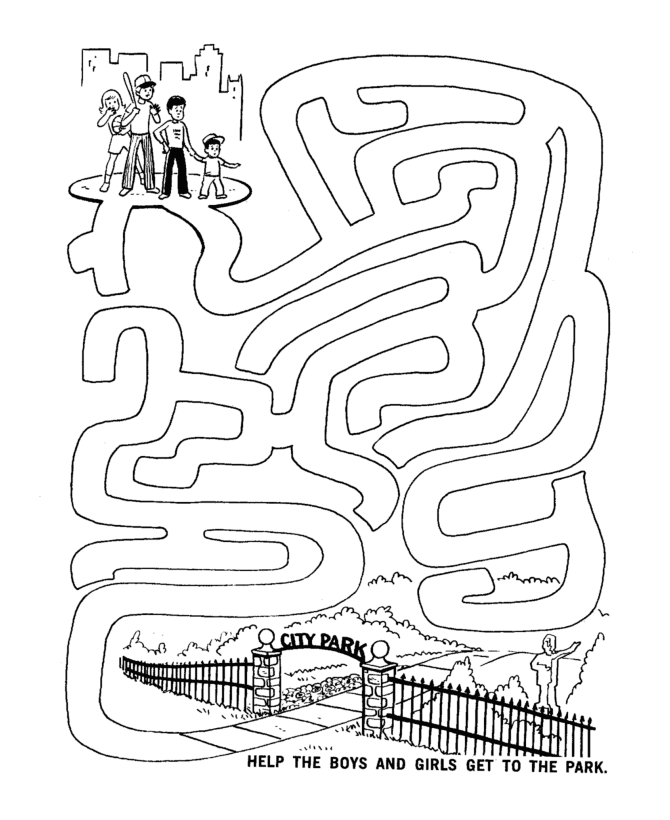 Maze Activity Sheet | Channel Maze - Kids go to the Park