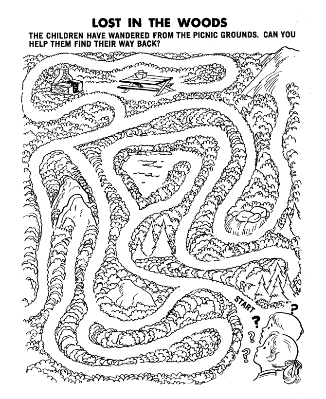 Maze Activity Sheet | Channel Maze - Lost in the Woods