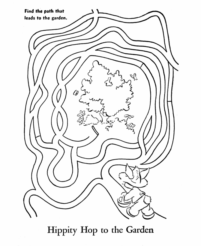 Maze Activity Sheet | Channel Maze - Easter - Peter Cottontail in the Garden
