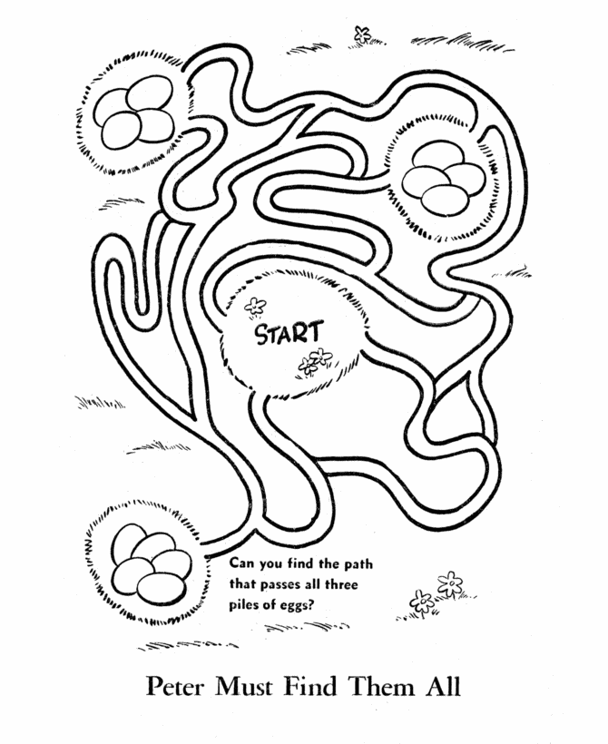 Maze Activity Sheet | Channel Maze - Easter - Peter Cottontail Egg Hunt