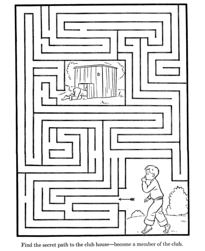 Maze Activity Sheet | Channel Maze - Path to the Clubhouse