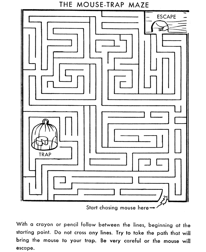 Maze Activity Sheet | Mouse Trap Channel Maze
