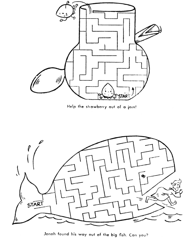 Maze Activity Sheet | Channel Maze - Jonah and the Big Fish