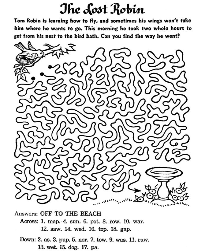 Maze Activity Sheet | Lost Robin Line Maze