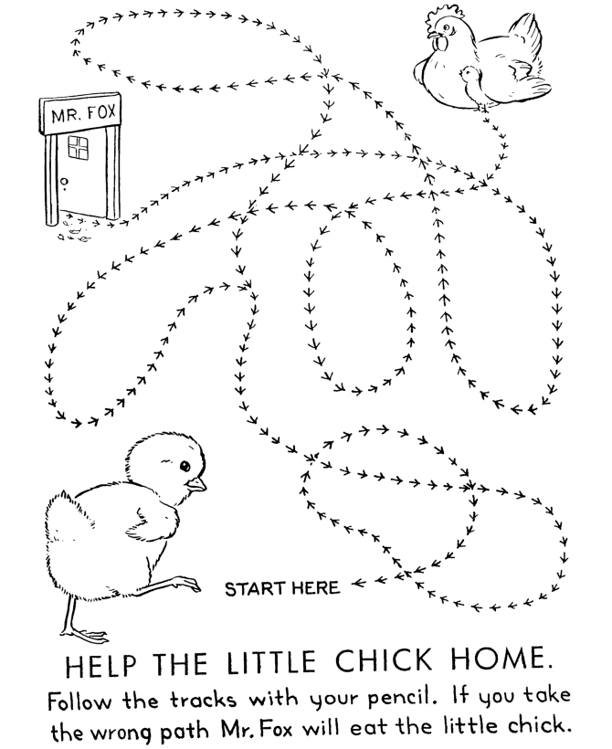 Maze Activity Sheet | Line Maze - Come Home Little Chick