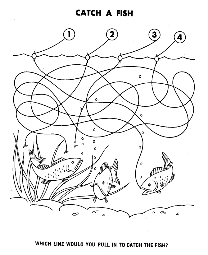 Maze Activity Sheet | Line Maze - Catch a Fish