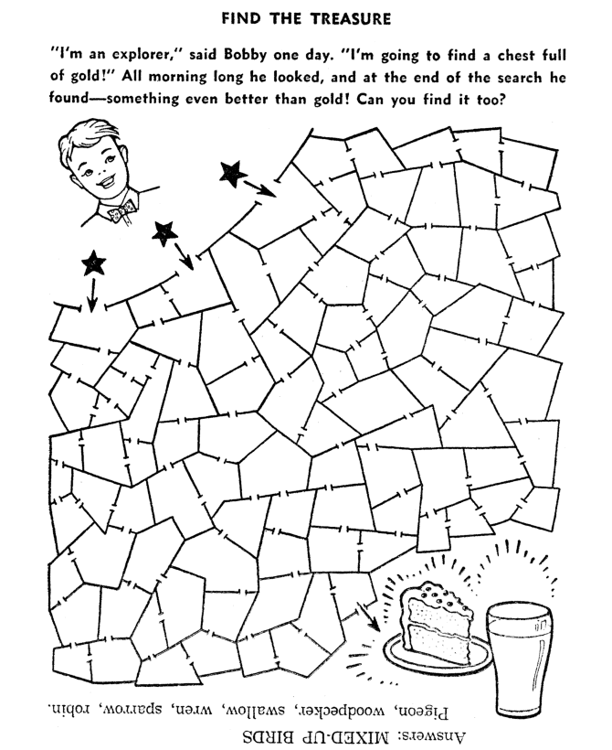 Maze Activity Sheet | Box Maze - Find the Treasure