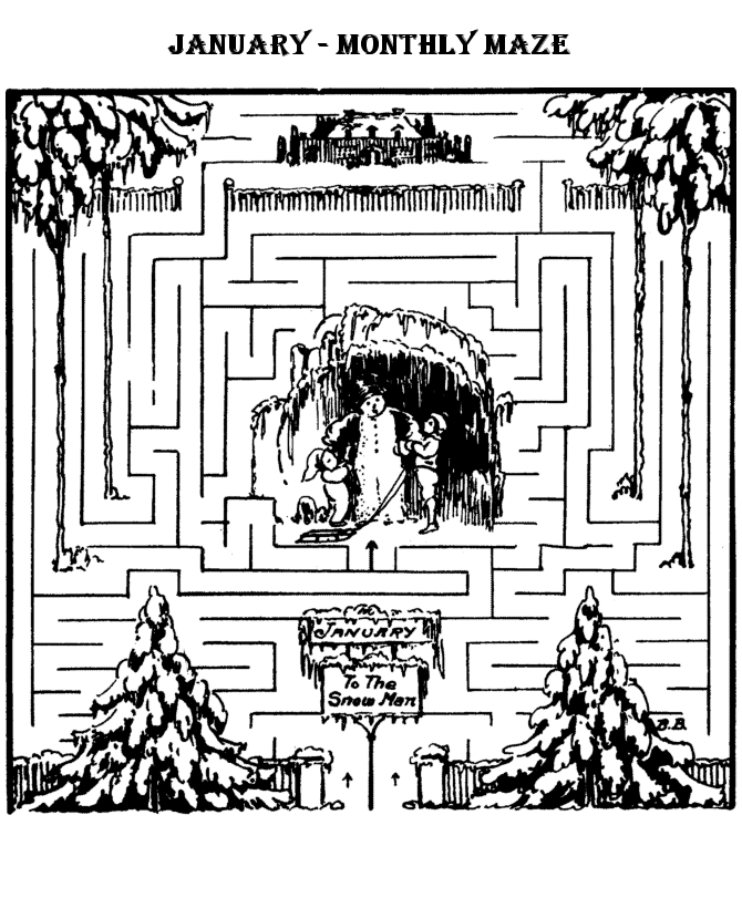 Monthly Maze Activity Sheet | January Maze