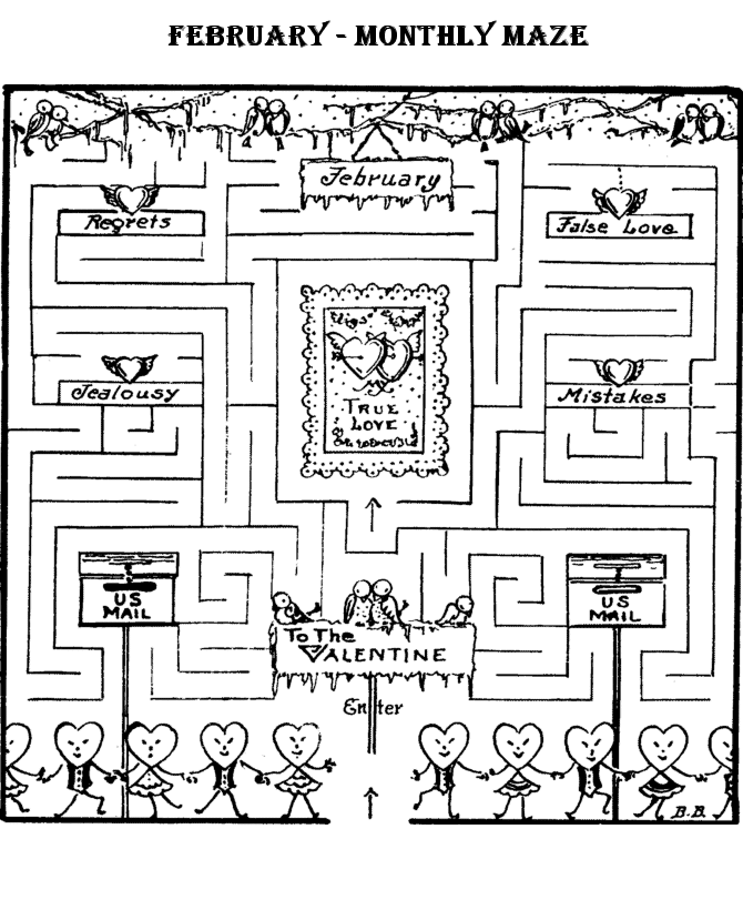 Monthly Maze Activity Sheet | February Maze