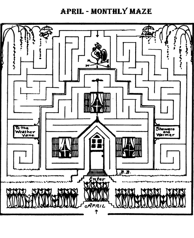 Monthly Maze Activity Sheet | April Maze