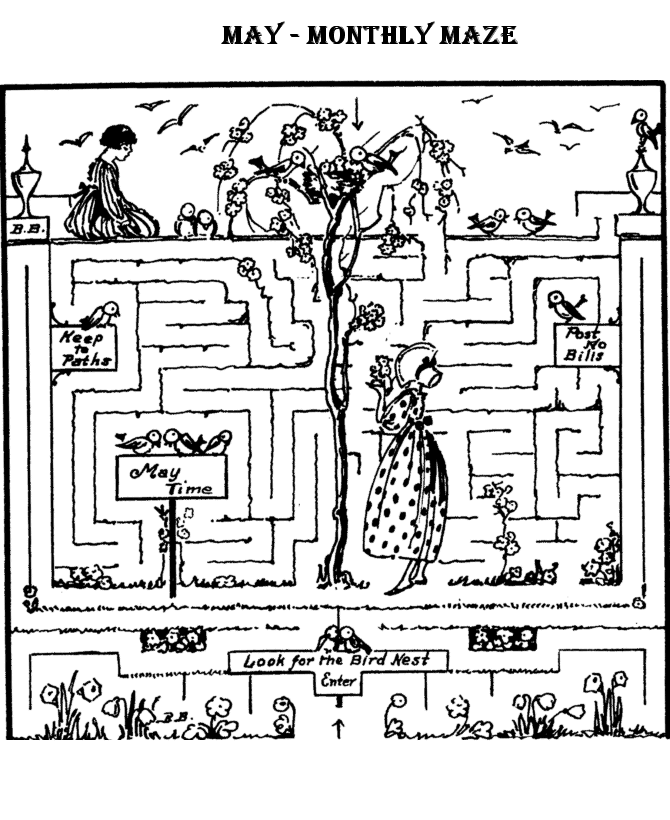 Seasonal Maze Activity Sheet Pages May Monthly Kids Maze Activity