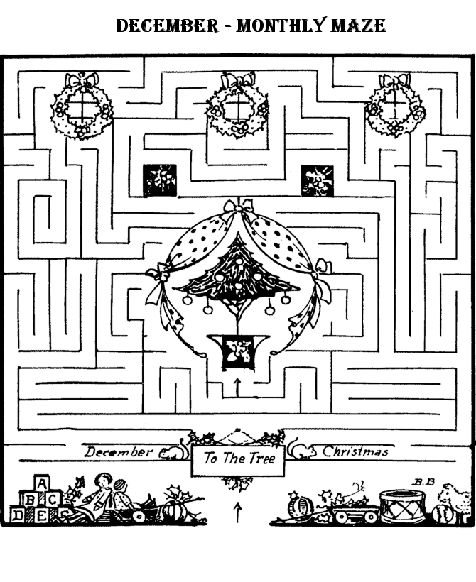 Monthly Maze Activity Sheet | December Maze