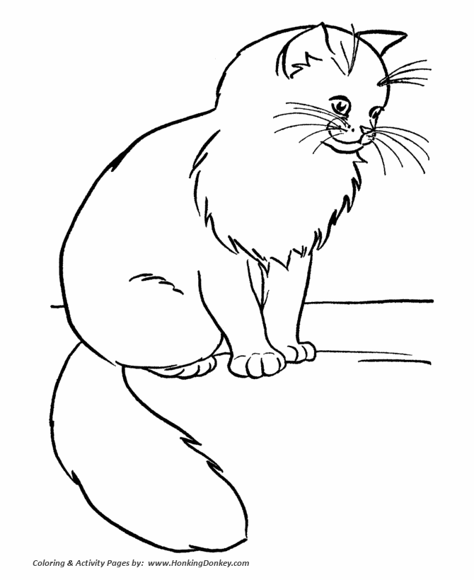 Cat Coloring page | Watchful mouser cat
