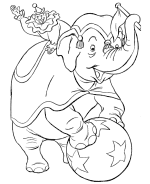 Circus Elephant Coloring Page