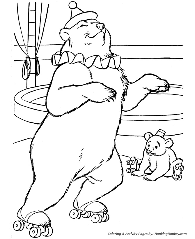 Circus Coloring page | Trained bear