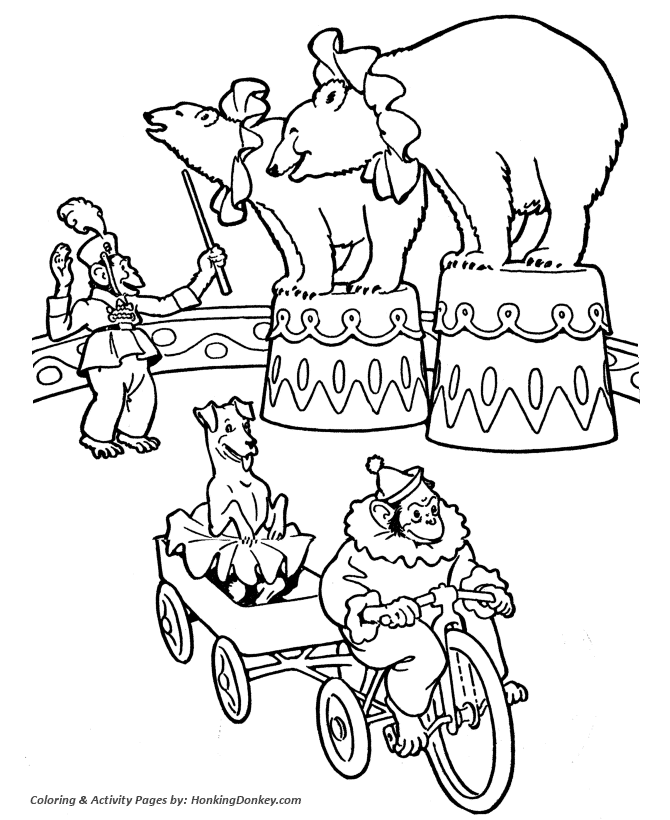 Circus Coloring page | Circus bears