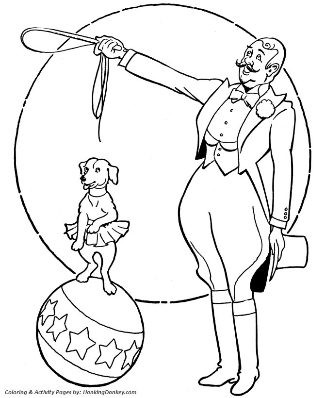 Circus Animals Coloring page | Trained Dog