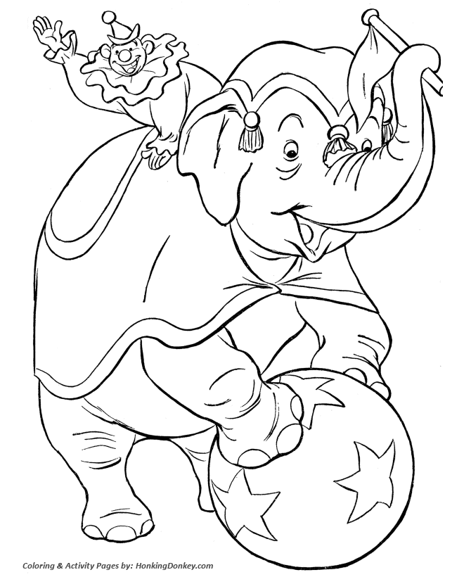 Circus Coloring page | Trained Circus elephant