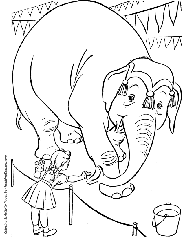 Circus Coloring page | Circus elephant