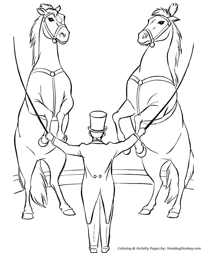 Circus Animals Coloring page | Trained Horses