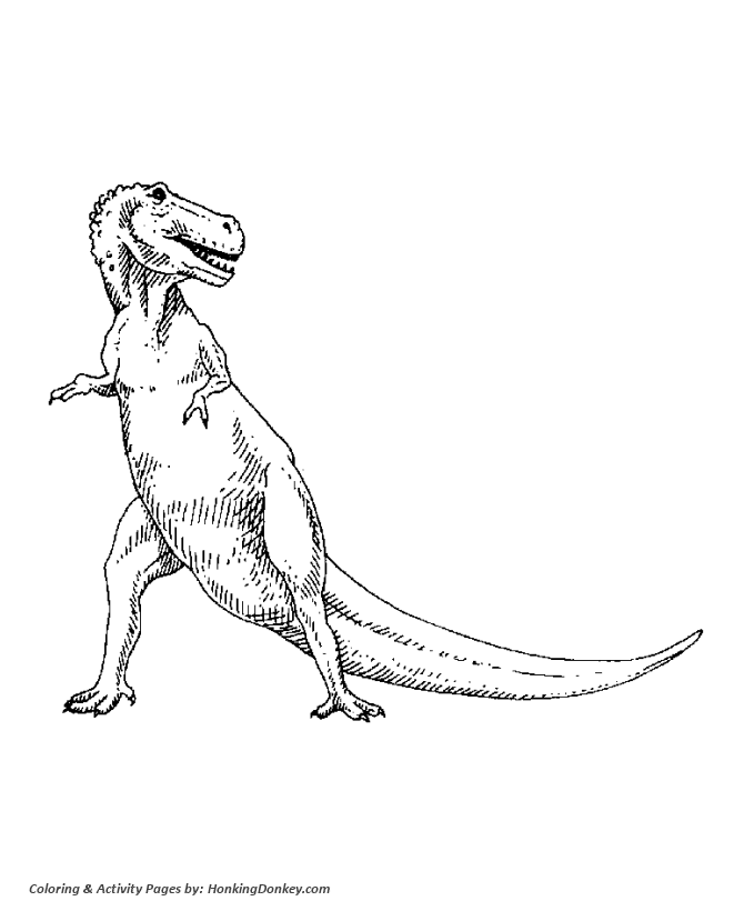 t rex coloring page for kids