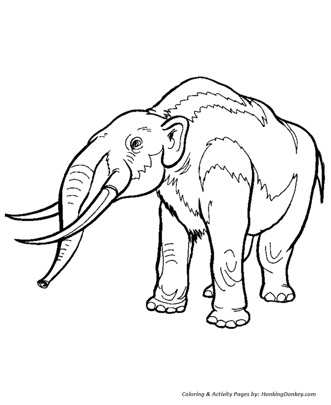 A large Mastodon Dinosaur Coloring page