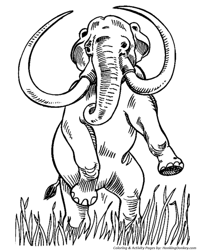 Dinosaur Coloring Pages Printable Mastodon Coloring Page