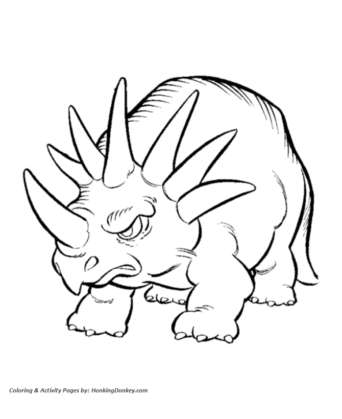 Triceratops Dinosaur Coloring Pages | Dinosaur coloring page and kids