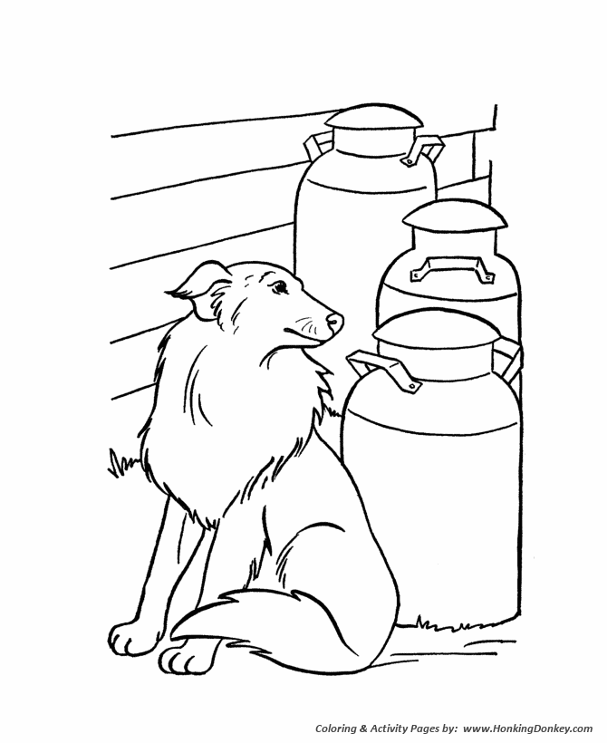 farm dog coloring pages