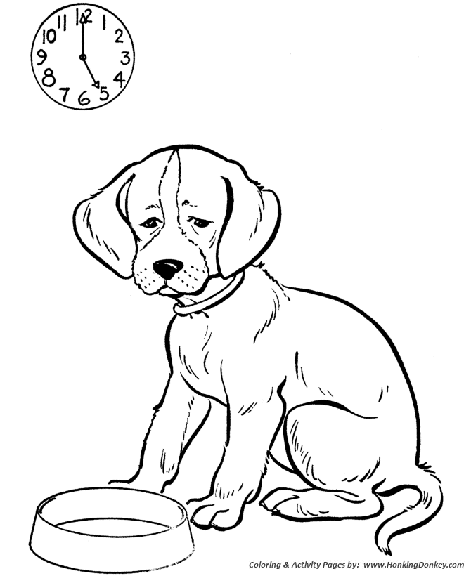 Hungry dog - Dog Coloring page