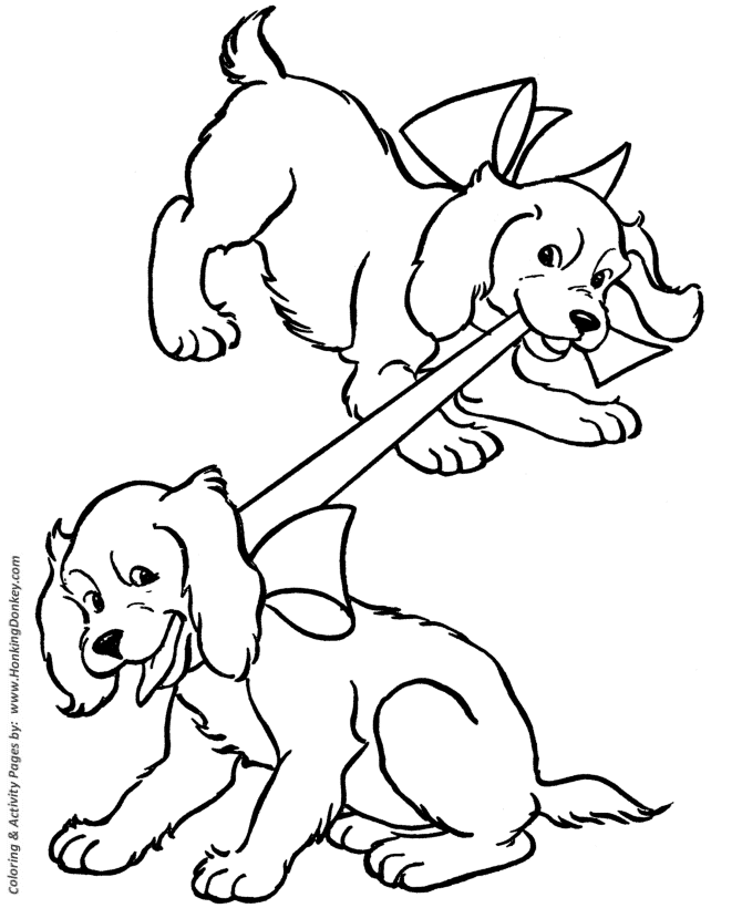 Playful puppies - Dog Coloring page