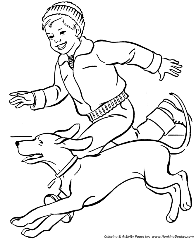 Dog Coloring Pages | Printable Running Dog coloring page sheet and kids