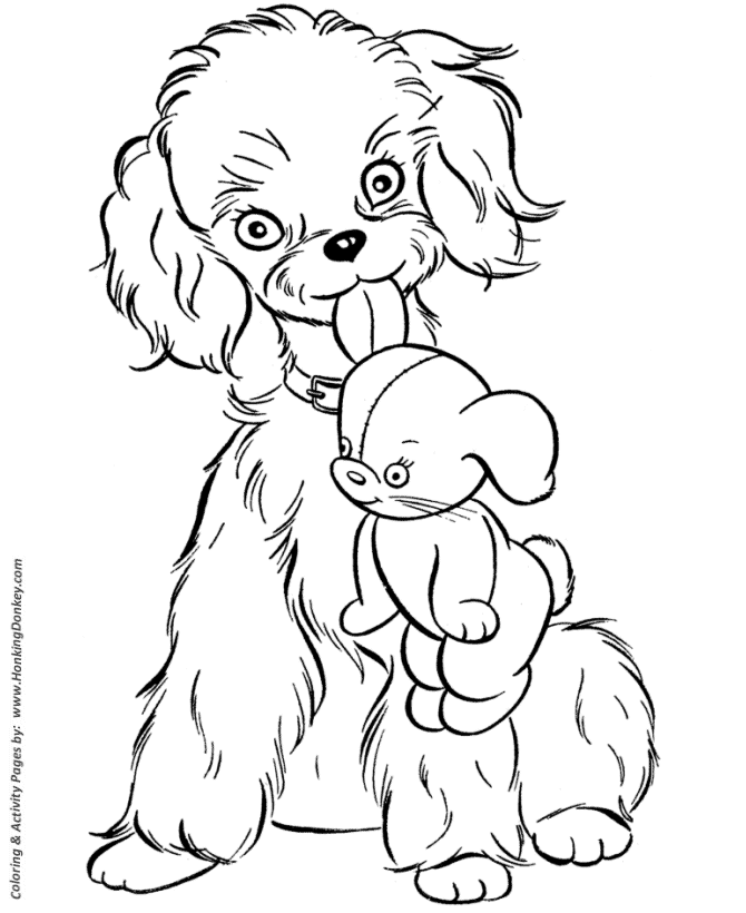 Dog Coloring Pages | Printable Stuffed puppy dog coloring page sheet