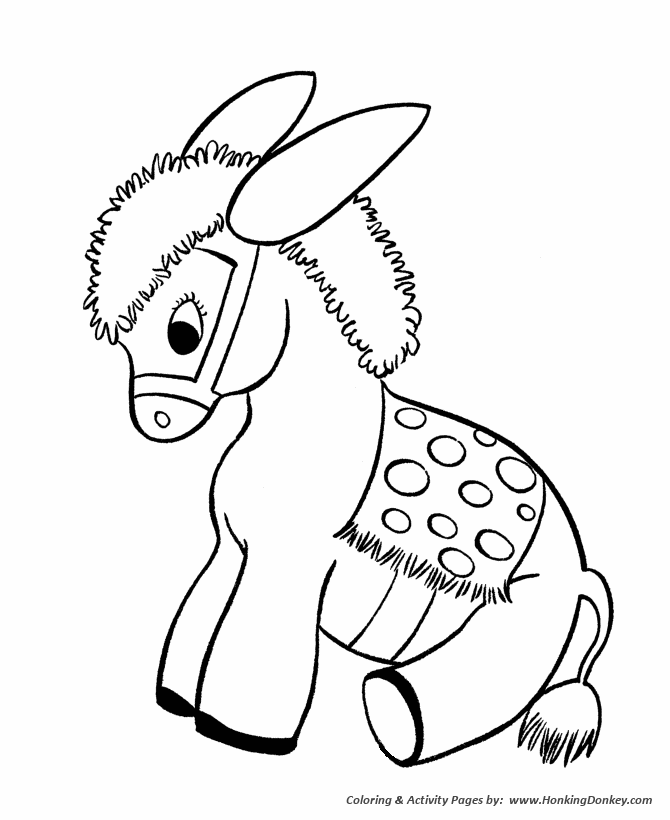 Farm animal coloring page | Stuffed donkey doll