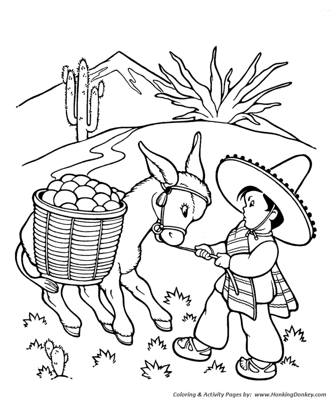 Farm animal coloring page | Stubborn Donkey