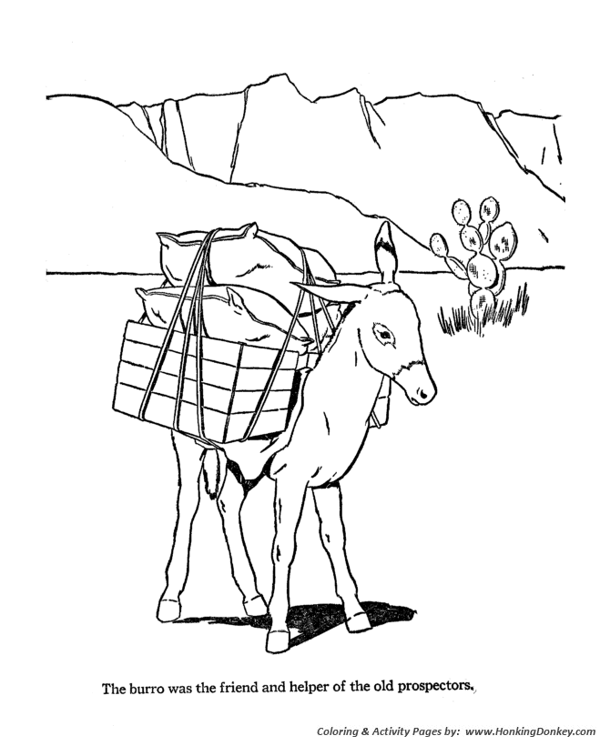 Farm animal coloring page | Burro