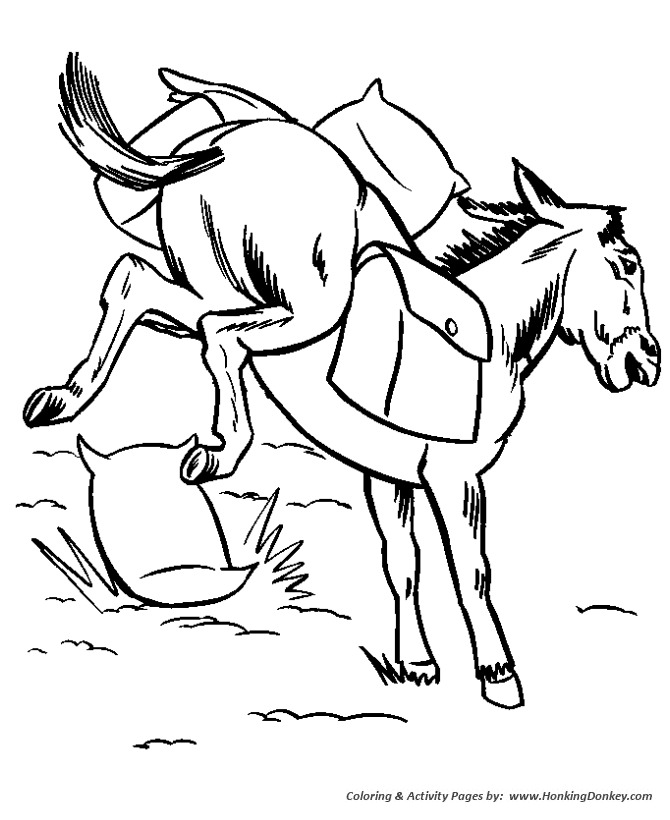 Farm animal coloring page | Pack Mule