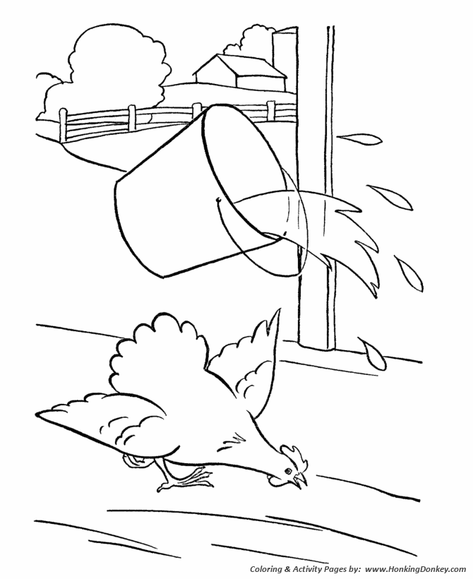 Farm animal chicken coloring page | Chicken